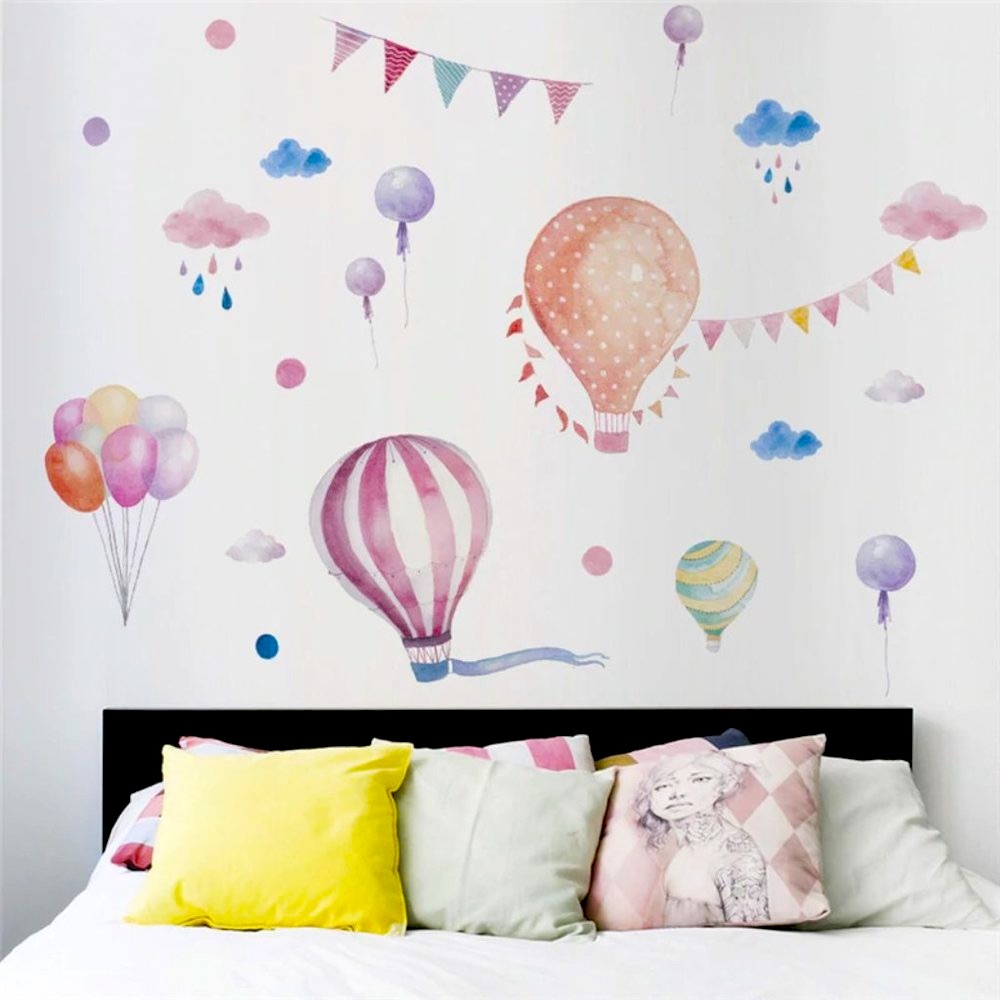 2/$10 BOGO  Vinyl Wall Decals Hot Air Balloons Stickers Decor